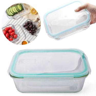 Imagem de Kit 3Pças - Pote Vidro Quadrado Hermético Reforçado 370 Ml