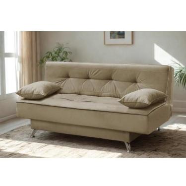 Imagem de sofá cama 1,80m Flórida Suede Bege Mirra Decor
