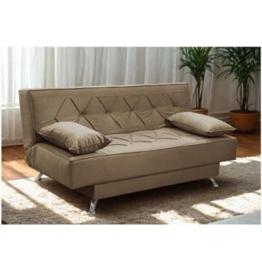 Imagem de sofá cama 1,80m Istambul Suede Cappuccino Mirra Decor