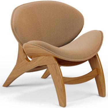 Imagem de Poltrona Decorativa Orgânica Sala Living Kadosh L02 Bouclê Mostarda - Lyam Decor