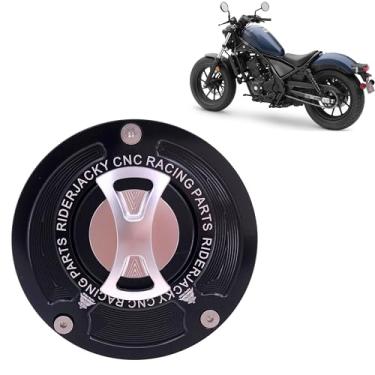 Imagem de Riderjacky Compatível com tampa de combustível sem chave de liberação rápida Honda CG150 Titan Mix 2014-2016| CMX 300 500 Rebel 2017-2024 | CMX1100 Rebel 21-24 | Macaco 125 18-2024 | NC750X 18-23