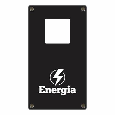 Imagem de Tampa Padrão de Energia e Água em Alumínio c/Gravação a Laser Pronto p/Instalar c/Acabamento Monofásico Trifásico (Trifásico - Preto)