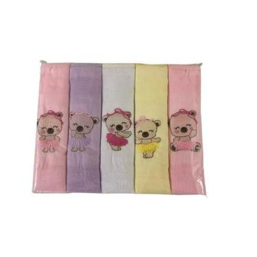 Imagem de Kit Fralda de Pano Bordada Menino e Menina Tecidos Duplo,com 5 Unidade