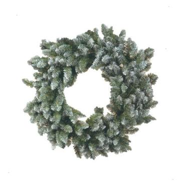 Imagem de Guirlanda de natal nevada 80cm 240 hastes verde enfeite para porta - C