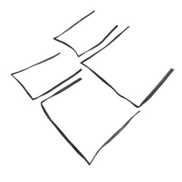 Imagem de ZJchao Vedação de Janela, 4 Peças de Tiras de Moldagem de Cinto de Porta de Borracha para Pára- Tira de Vedação de Borracha 68152-60011 68141-60010 para LX450 FZJ80 FJ80