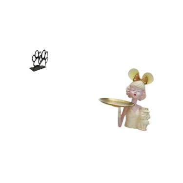 Imagem de Fenteer Porta-guardanapos Estiloso com Pata de Cachorro E Bandeja para Chaves com Estátua de, Organizador de Arte Moderna para Decoração de Casa, Pique