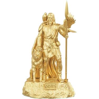 Imagem de Estátua Imagem Odin Mitologia Nórdica Valhalla Pai de Todos (Cor Ouro)