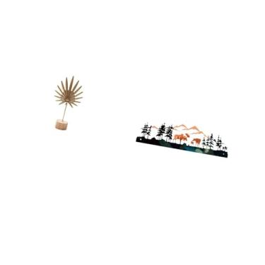 Imagem de Fenteer Escultura de Folha de Metal Abstrata Nórdica, Ornamento para Mesa, Festa, Casa, com Decoração de Parede de Veado, Pendurada para Jardim, Cerca, área E