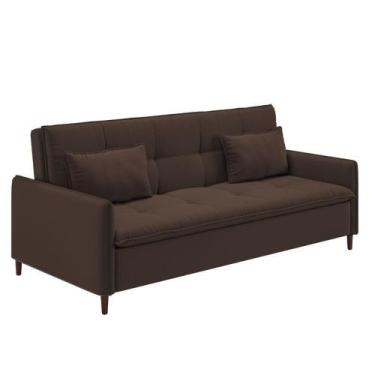 Imagem de Sofá Cama Reclinável 3 Lugares E Almofadas Inclusas Multimóveis Cr4523