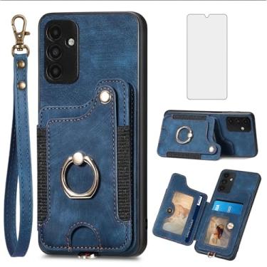 Imagem de Asuwish Capa de telefone para Samsung Galaxy A13 5G capa carteira com protetor de tela de vidro alça de pulso cordão RFID suporte de cartão de crédito anel suporte A04S M13 G5 A 13 2022 13A A135G SM