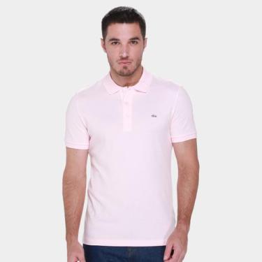 Imagem de Camisa Polo Lacoste Slim Fit Masculina, Rosa claro, GG