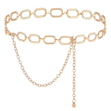 Imagem de Corrente de cinto de metal para mulheres, cintos de corrente dourada ajustáveis para vestidos e calças jeans