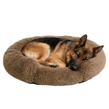 Imagem de Rkrouco Cama de cachorro fofa, calmante, para cães grandes, aquecendo, redondo, pequeno, médio, para animais de estimação, colchão aconchegante para gatos, canil, canil, gatinhos, tapete de dormir (G