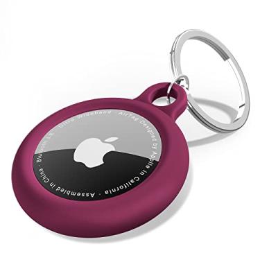 Imagem de oakxco Para chaveiro de silicone AirTag, suporte de airtag com chaveiro, capa de etiqueta de ar, acessórios fofos para crianças, bagagem, coleira de cachorro de carro, compatível com capa Apple AirTag