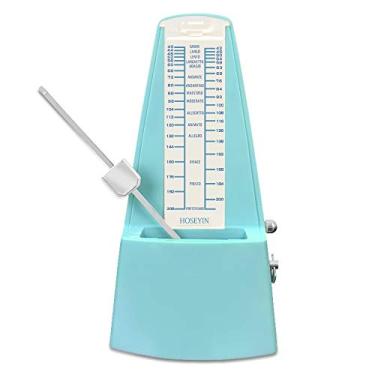 Imagem de HOSEYIN Metrônomo mecânico clássico, metrônomo universal para piano, guitarra, violino e outros instrumentos (verde claro)