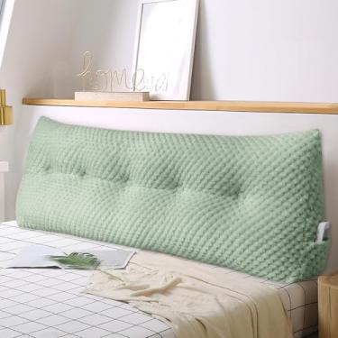 Imagem de WUIOYNF Almofada triangular grande de cunha para cabeceira macia e de suporte, suporte para posicionamento do encosto, almofada de cunha de cama com capa removível (rosa, dormitório, 61 x 20 x 50 cm)