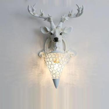 Imagem de Luminária de parede LED estilo contemporâneo com veado, inspirada na cultura americana, ideal para sala de estar, quarto, escritório, casa de campo, hotel, quarto infantil e corredor (Estilo