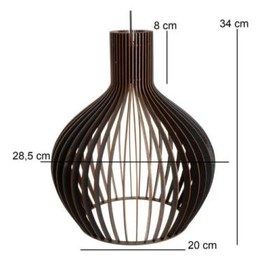 Imagem de Pendente Luminária De Teto Grande Área De Churrasco 28 X 34 Cm Cor Pre