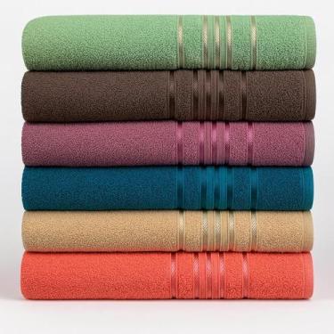 Imagem de Kit 5 Toalhas Banho Macia Oslo Felpuda 300 g/m2 Cores Sortidas - Sarah