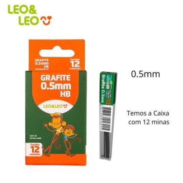 Imagem de Grafite para Lapiseira 0.5mm Hb Caixa com 12 unidades / minas Escolar,