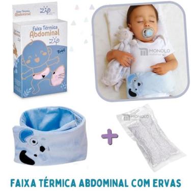 Imagem de Cinta Térmica Cólica Bebe com Bolsa Semente Erva Anti Gases - Zip, Azu
