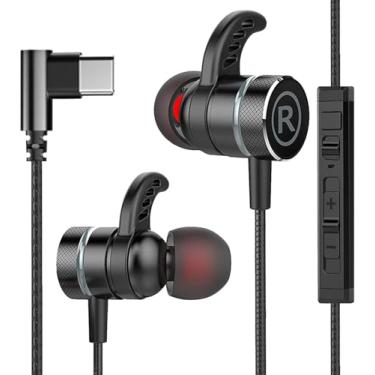 Imagem de KASOTT Fone de ouvido USB C para fones de ouvido Samsung com fio, magnético tipo C, com controle de volume, graves profundos, cancelamento de ruído estéreo para iPhone 17 Pro Max Air 16 16e 15 Pixel