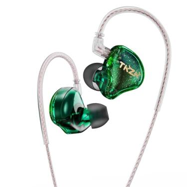 Imagem de Fones de ouvido com fio, TK1 in Ear Monitors HiFi IEM, fones de ouvido com cancelamento de ruído com cancelamento de ruído com 1DD para computador, laptop, escola, vídeo musical (ciano, sem microfone)