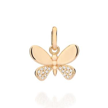 Imagem de Pingente Rommanel Borboleta Com Zircônia Banhado Ouro 18k 542853