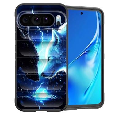 Imagem de CICPLKSE Capa para Google Pixel 10/Pixel 10 Pro de 6,3 polegadas 2025, silicone premium com [forro de microfibra macio antiarranhões], capa protetora à prova de choque, Magic Wolf Lightning