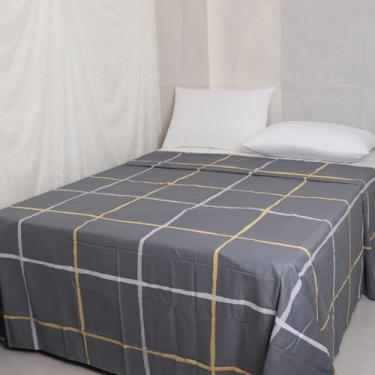 Imagem de Lençóis de cima cinzentos, solteiro, GG, 100% algodão, estampados, ultramacios, laváveis na máquina