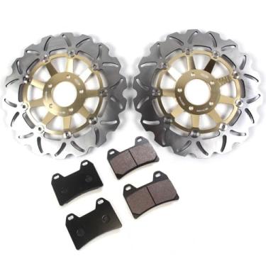 Imagem de Discos e pastilhas de freio dianteiro Arashi para Suzuki GSX 1200 INAZUMA 1999, acessórios de substituição de motocicleta dourados