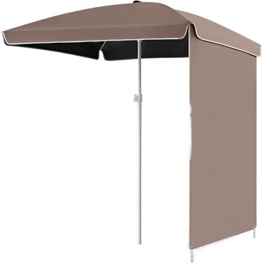 Imagem de Guarda-chuva Retangular De 5,3 X 5,3 Pés Para Pátio Externo, Guarda-chuva De Mercado Com Sombra Solar, Proteção Uv Para Guarda-sol De Jardim Para Deck, Gramado, Quintal E Piscina, Brown