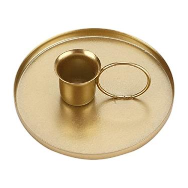 Imagem de Castiçal retrô de Metal e Ferro, Suporte para Decoração de Casa para Mesa de Jantar, Sala de Estar e Casamento (Ouro)