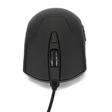 Imagem de Mouse Com Fio Retroiluminado Azul Type C Teclas Multimídia Ergonômicas DPI Ajustável para Estudo de Escritório de Jogos