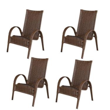 Imagem de Kit 4 Cadeiras Paris Area Externa, Jardim Junco Bronze