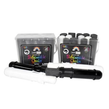 Imagem de Giz jumbo para calçada ao ar livre - 15 peças, preto e branco - pacote com 2