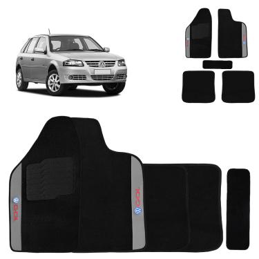 Imagem de Jogo de Tapete Carpete Gol 1980 a 2013 Preto 5 Peças