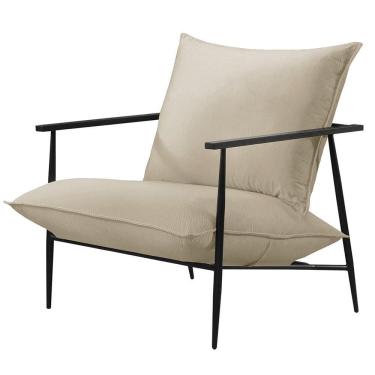 Imagem de Poltrona Agatha Luxo Metal Industrial Castellar Móbile Corino Off White