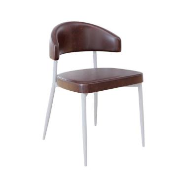 Imagem de Cadeira Bless Fixa C/4 Pés 53 X 55 X 78cm Pés Brancos. Courino Café Courino Café