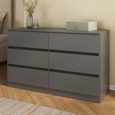 Imagem de Cômoda Com 6 Gavetas 120cm Multimóveis Mp4396 Grafite