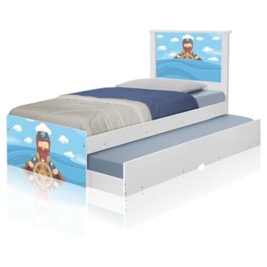 Imagem de Bicama Juvenil Adesivada Marinheiro Com Colchões