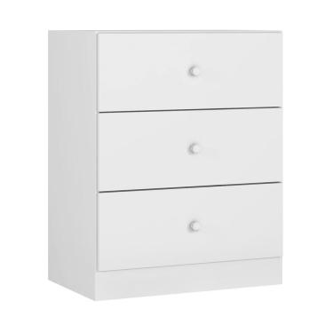 Imagem de Cômoda Infantil Louise 3 Gavetas Branco - Ajl Móveis Branco