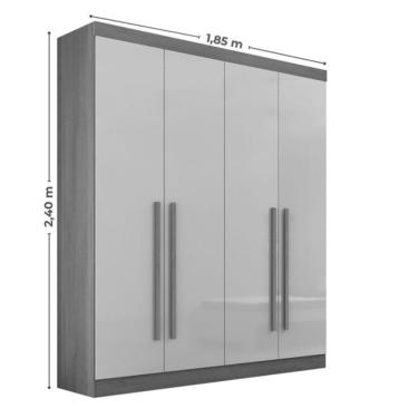 Imagem de Guarda-roupa Da Vinci Plus 4 Portas 3 Gavetas Com Pés - D' Doro Cinamomo/off White