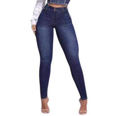 Imagem de Calça Feminina Pit Bull Jeans Skinny Escura - 86370 Tamanho:36;Cor:-Feminino