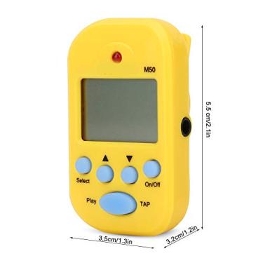 Imagem de Mini Digital Beat Tap M50 Tempo Metrônomo Clip Instrumentos Musicais Fácil de Usar para Profissionais Preto (Amarelo)