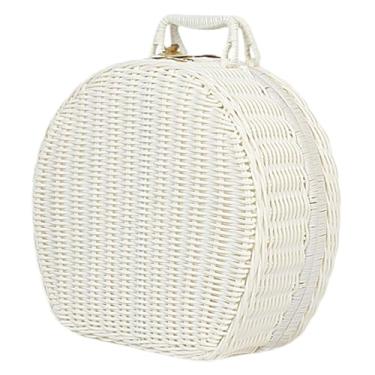 Imagem de MotiveTech Cesto organizador de vime trançado para bolsas, multiuso, prático, leve e ideal para guardar objetos diversos. Perfeito para malas e presentes, Médio