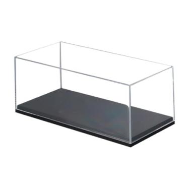 Imagem de KiBcsLic Vitrine transparente em acrílico para exibição de carrinhos de brinquedo em escala 1/87, organizador protetor para miniaturas de carros diecast com, 106x46x40mm