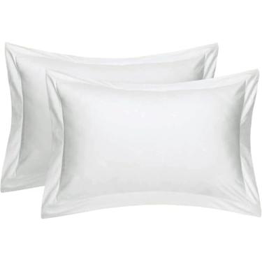 Imagem de Cotton Delight Capas Pilow Europeias, Conjunto de 2 (24 x 24) – Fronhas Premium 600 TC Algodão Orgânico Ameixa Rico com Flange de 5 cm, Capas Ultramacias de Qualidade de Hotel