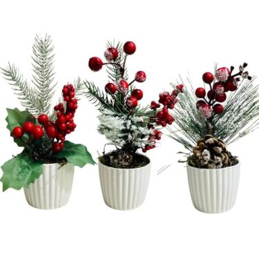 Imagem de Kit Enfeites De Natal Arranjos Natalinos Vasos Decoração (3)