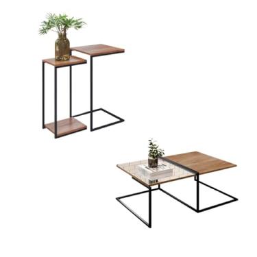 Imagem de Jogo Mesa De Centro e Kit Mesa Lateral Aurora - ÉdeCasaMóveis